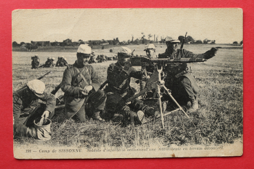 Ansichtskarte AK Camp de Sissonne 1914 Maschinengewehr MG Kaserne Infanterie Technik Frankreich France 1. Weltkrieg